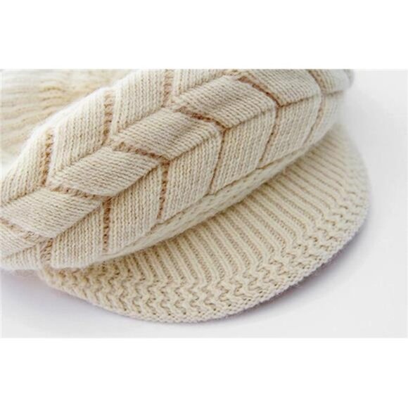Women\'s Winter Knit Hat Wool Caps with Visor main image 5